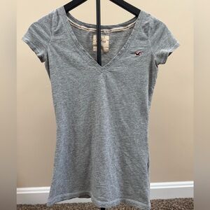 Hollister Gray Fitted Short Sleeve Tee